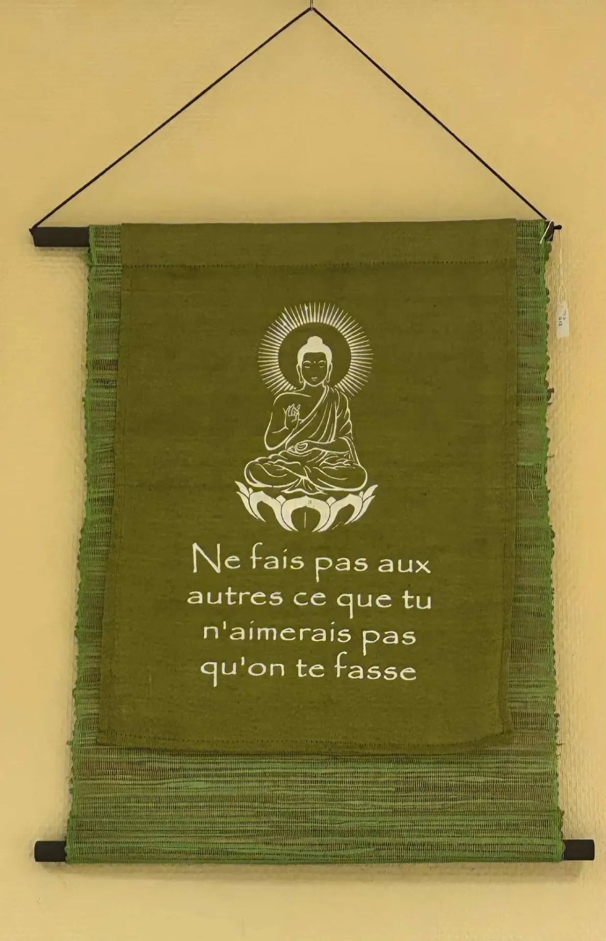 [TIS018] Tissus messages avec rouleaux bois (différents modèles)