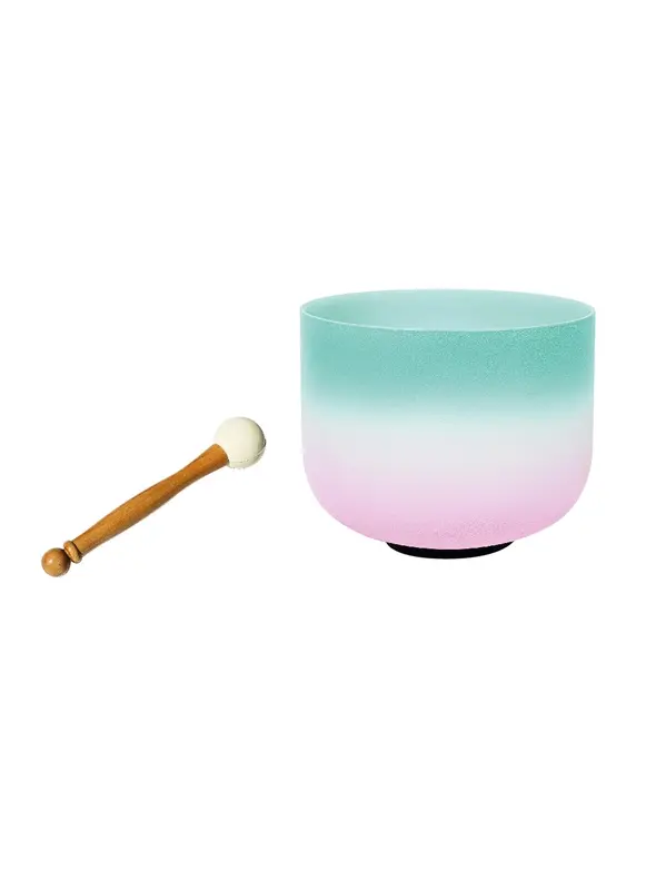 Bol Chantant en Cristal Candy Rose et Vert Diamètre 15 cm