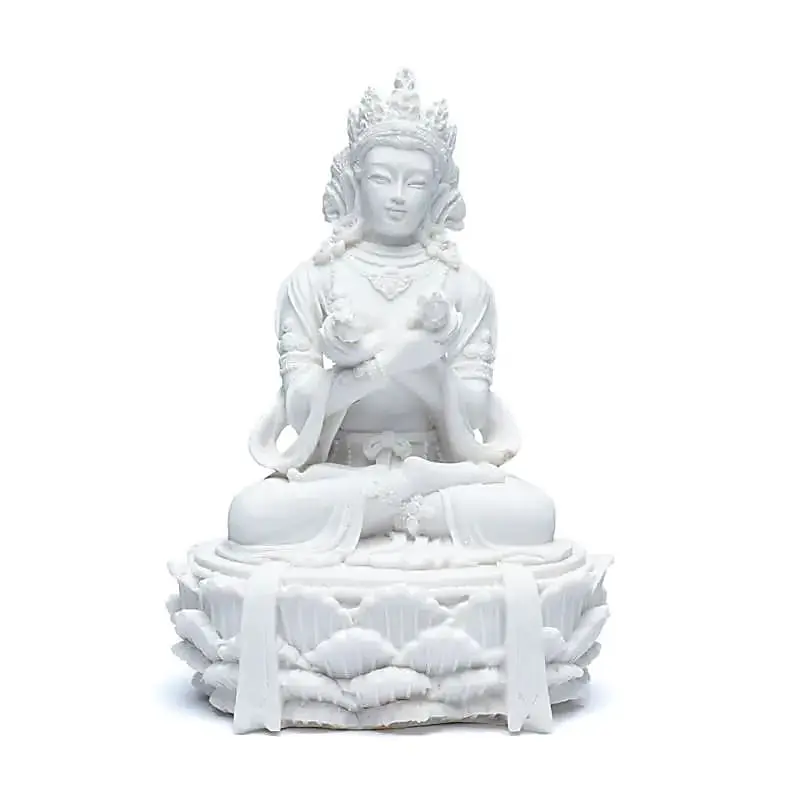 Bouddha avec dorje et cloche blanc