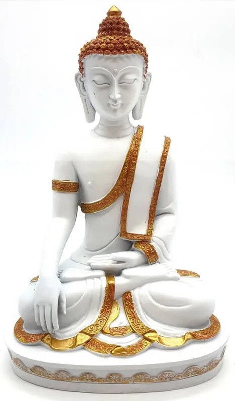 Bouddha Gautama blanc/doré