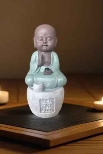 [BOUR037] Bouddha rieur Porte encens PERSEVERANCE