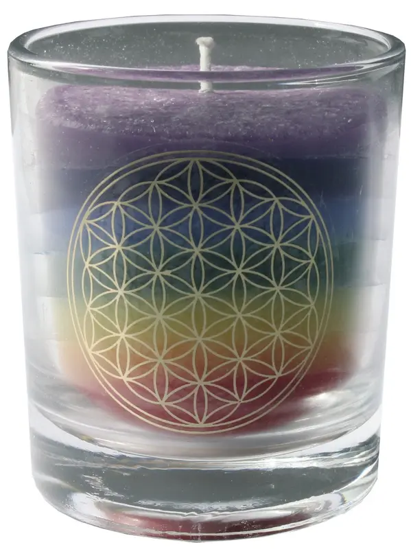 Bougie 7 Chakras - Fleur de Vie