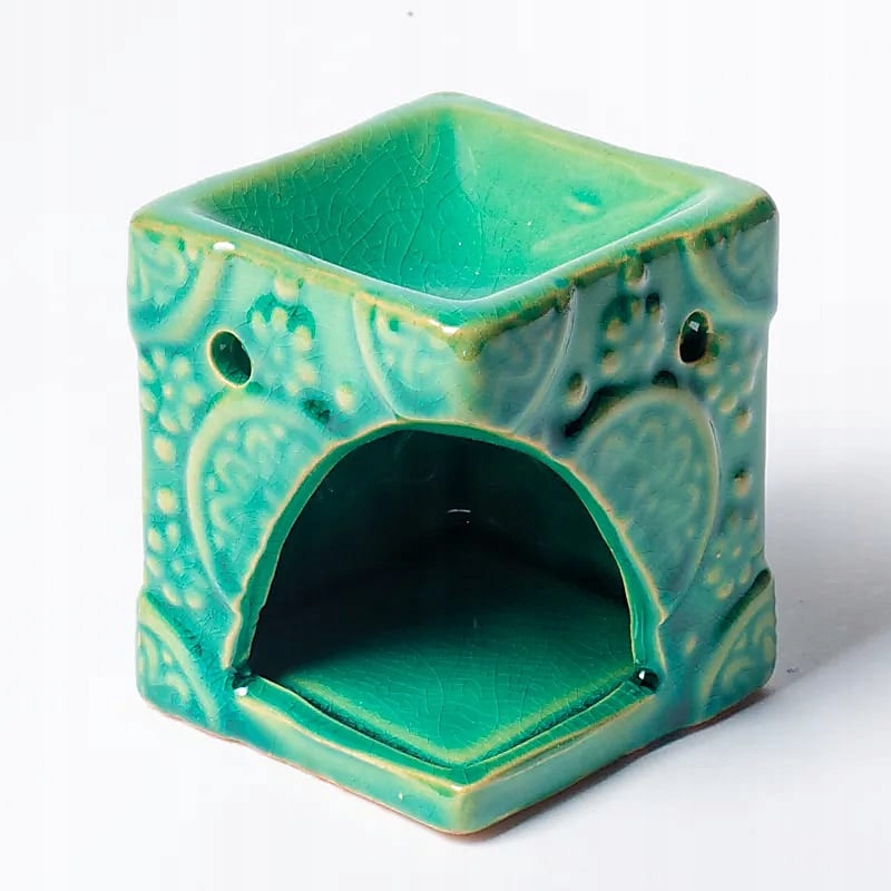 Brûleur cire à fondre aromatique fleurs vert