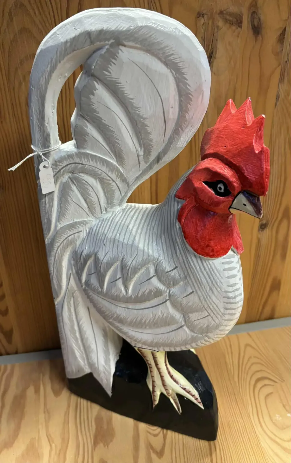 [COQ008] Coq blanc en bois