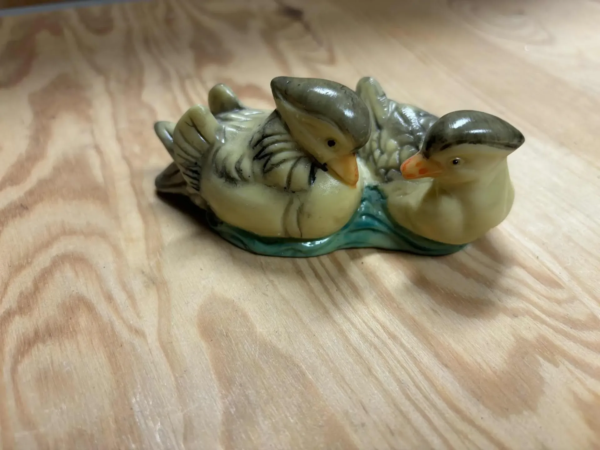 [CAN009] Couple de canards mandarin porceleine