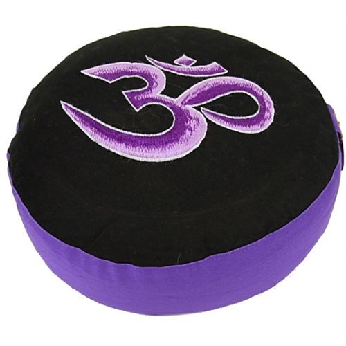 [COU004] Coussin méditation OHM violet/noir