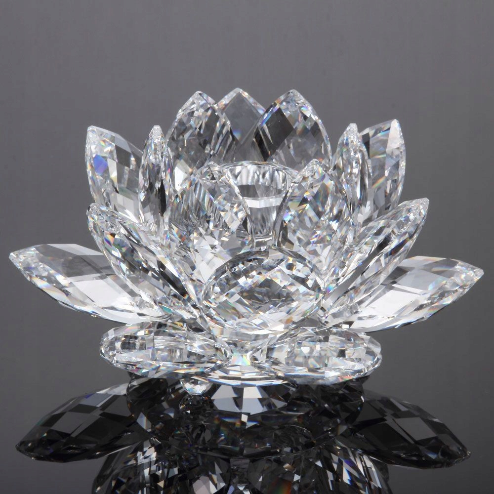 Fleur de lotus bougeoir en cristal