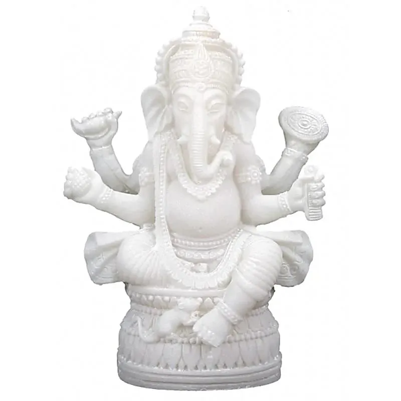 [GAN016] Ganesh en résine blanche L