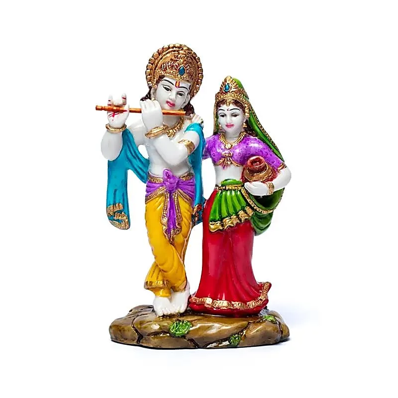 [DES009] Krishna et Radha en résine colorée