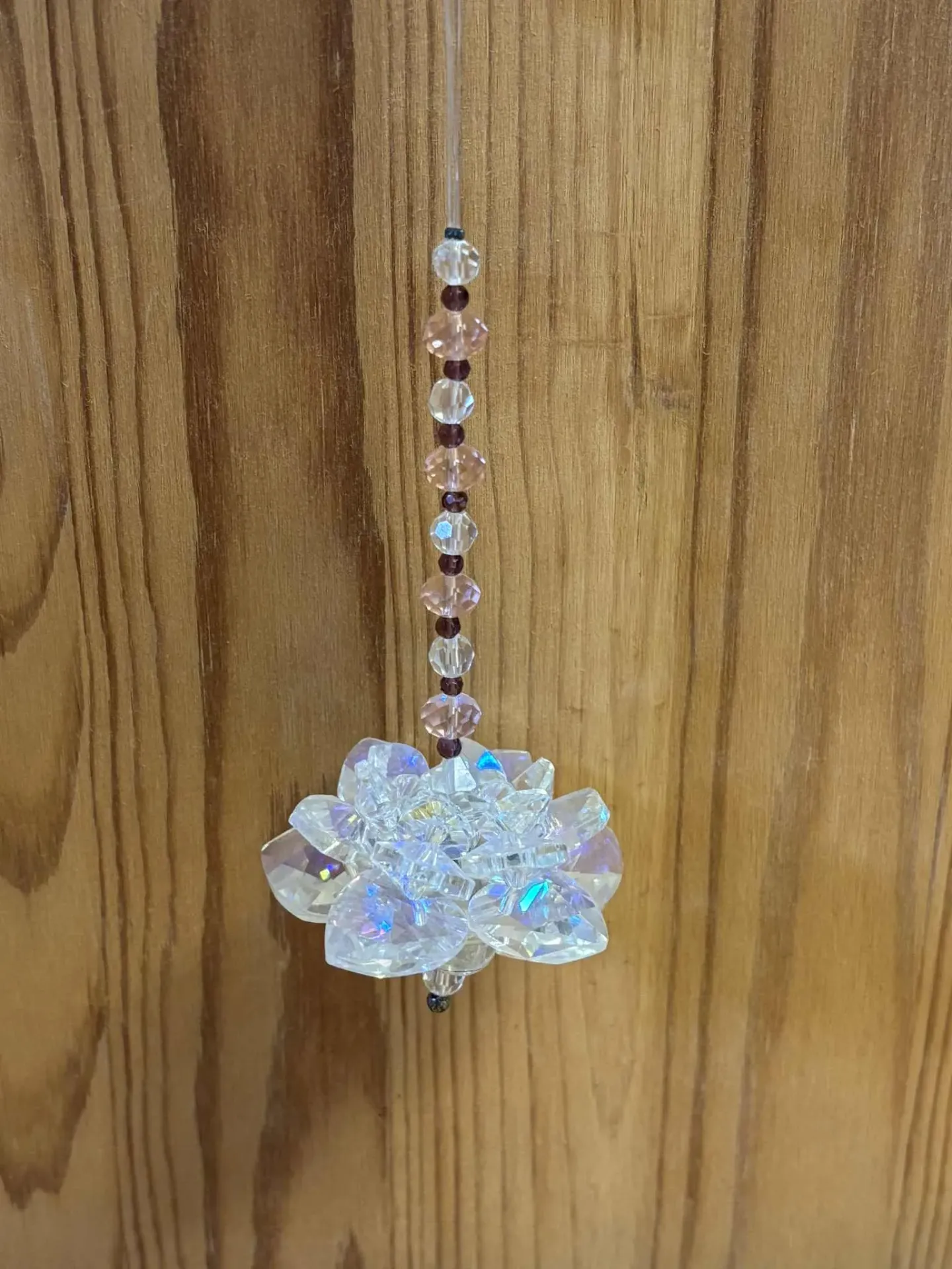 Mobile cristal Feng Shui lotus rose