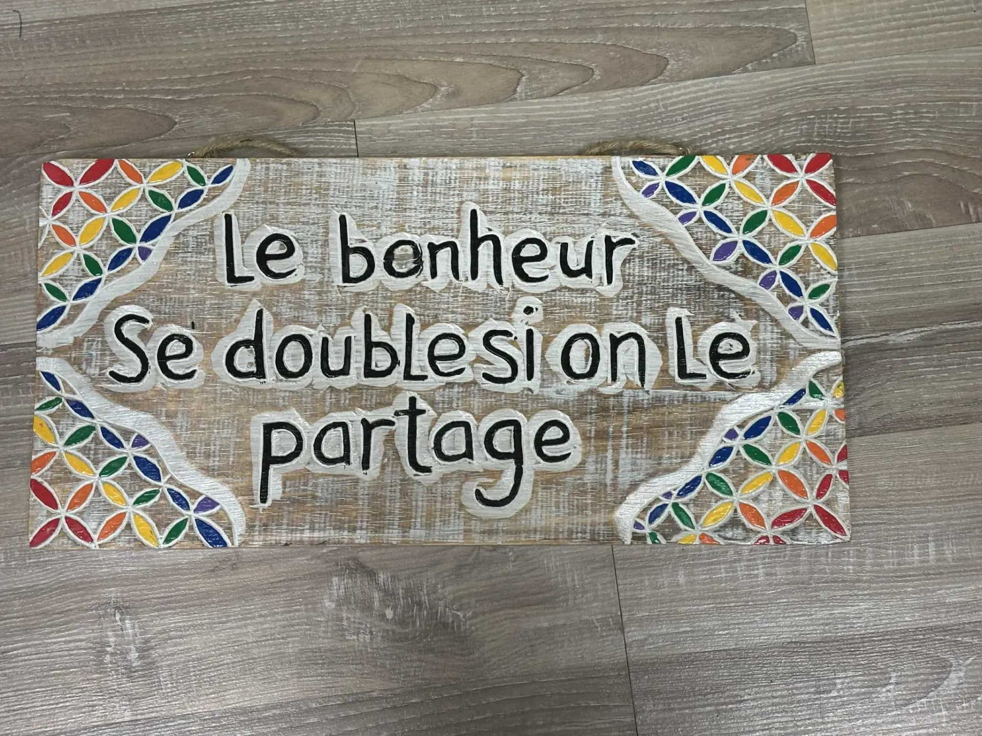 Panneau message en bois