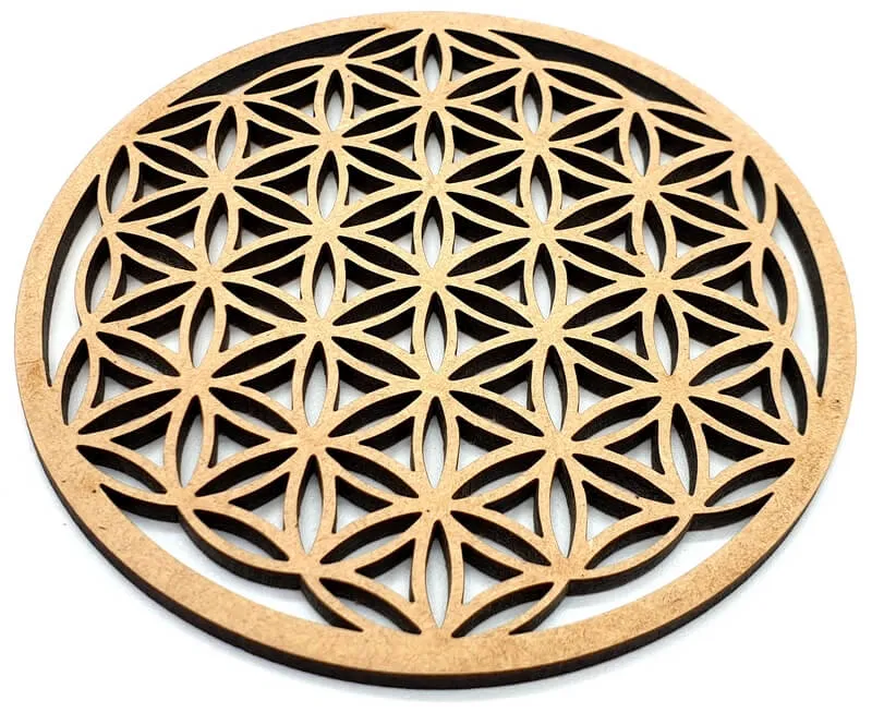 Plaque en bois Fleur de Vie Bois 6cm