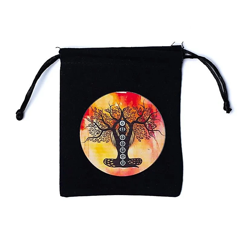 [SAC016] Pochette en coton Arbre de Vie noir