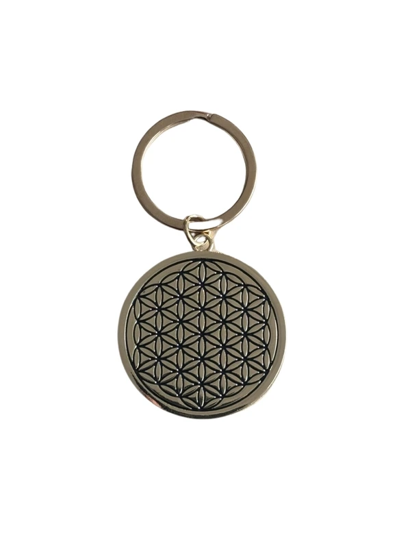 Porte-clés Fleur de vie métal doré