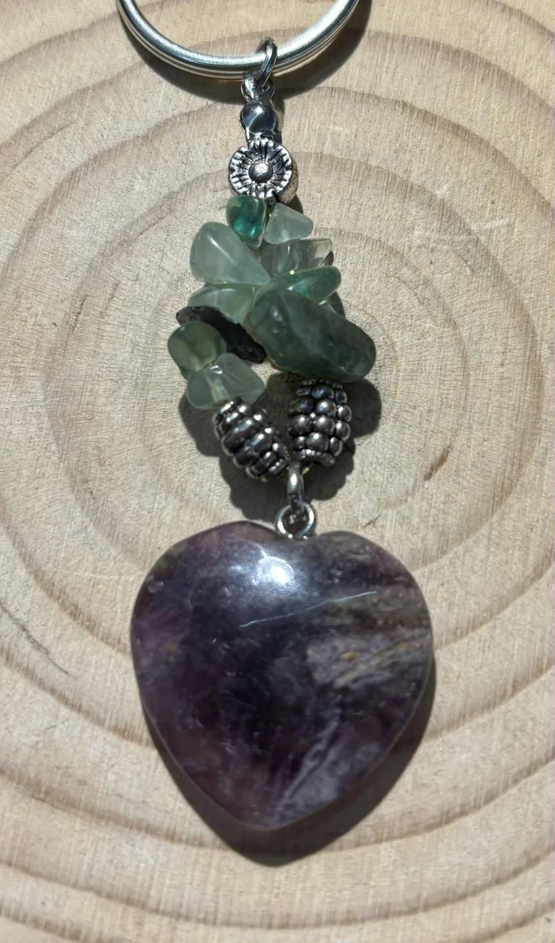 Porte-clés Fluorite cœur