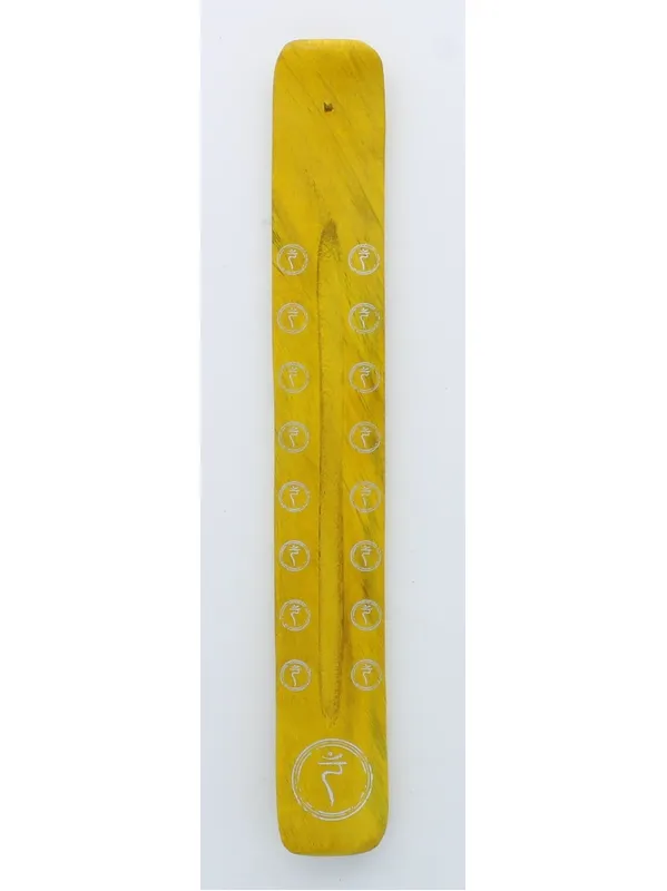 Porte encens Chakra du Plexus Solaire en Bois de manguier