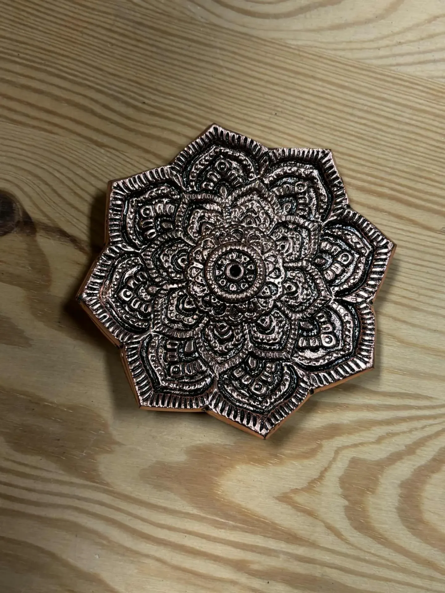 Porte encens cuivre lotus