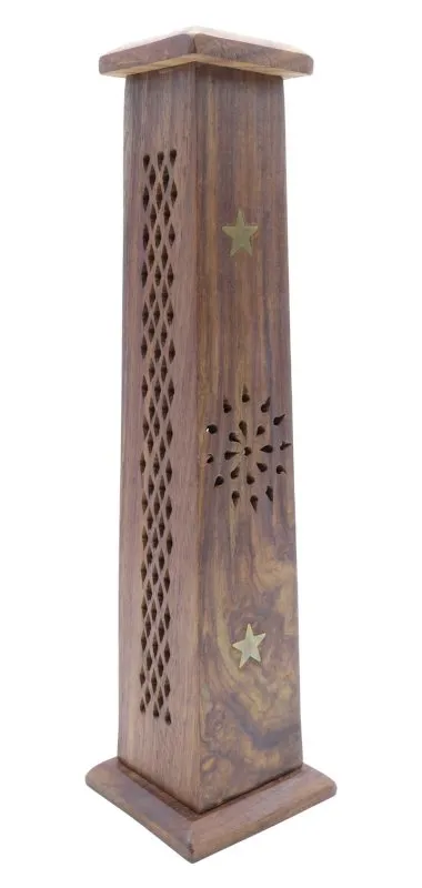 Porte encens Tour Etoiles en bois