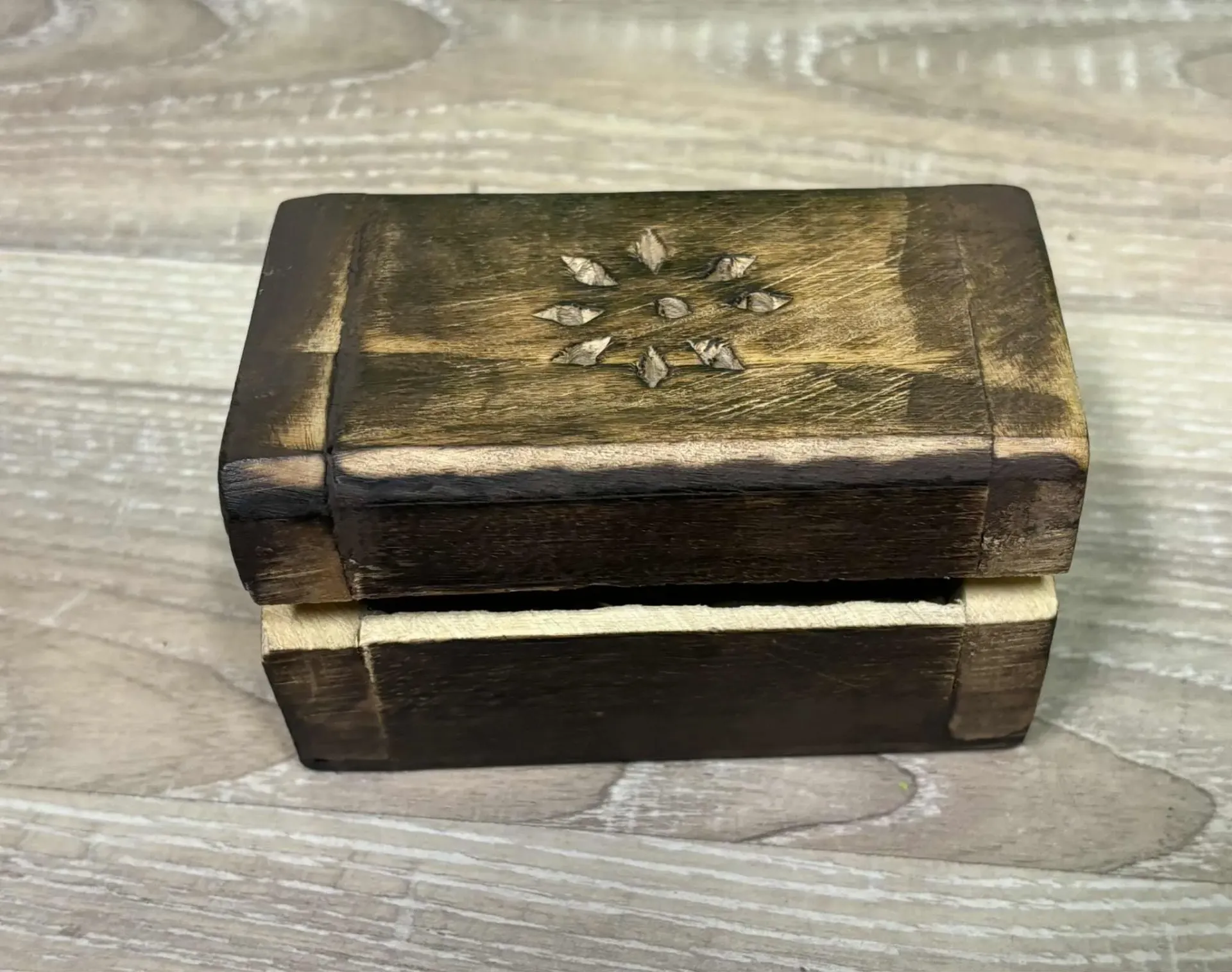 Porte encens boite en bois