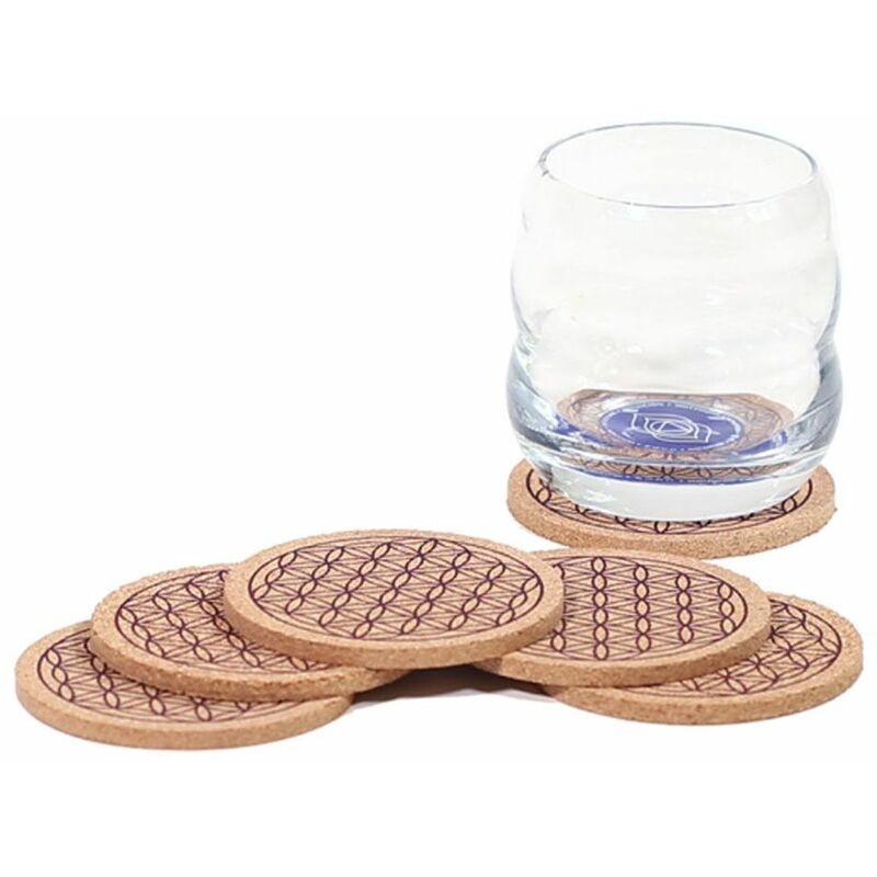 Sous verre fleur de vie en liège lot