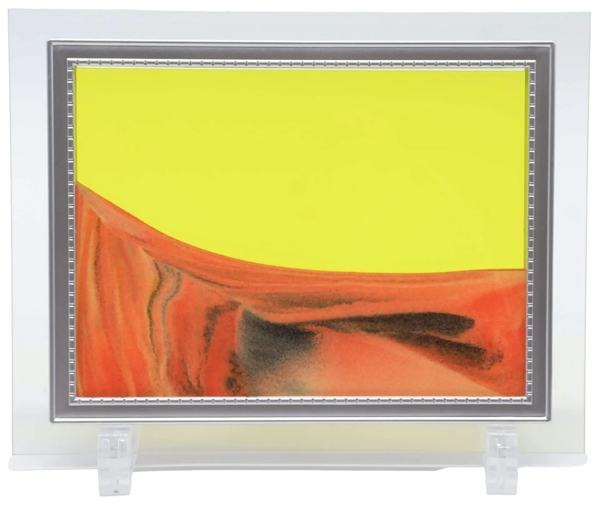 Tableau Sable Mouvant Verre Orange