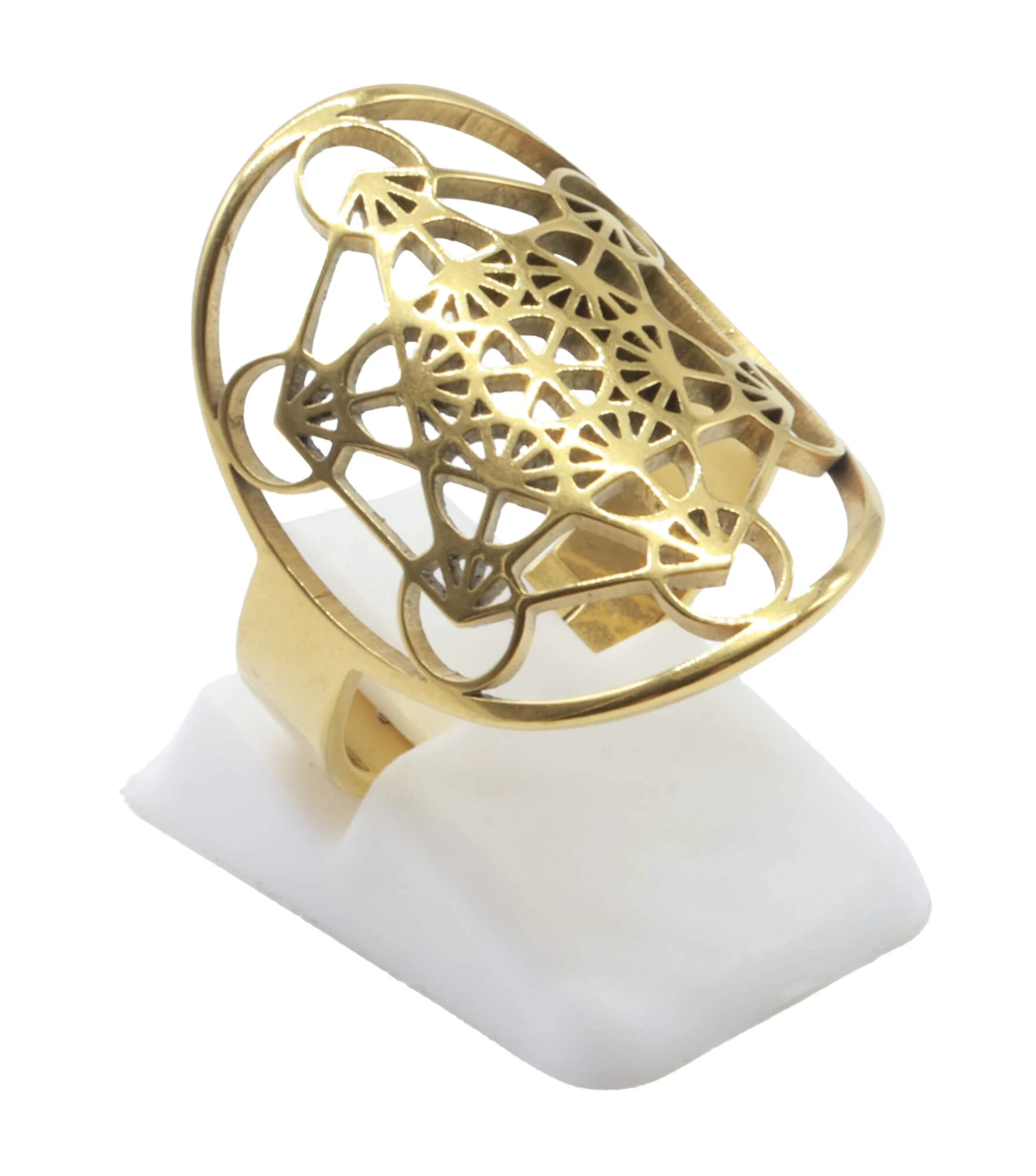 [BAG013] Bague Métatron Inox doré