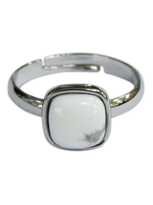 [BAG014] Bague Howlite Carrée