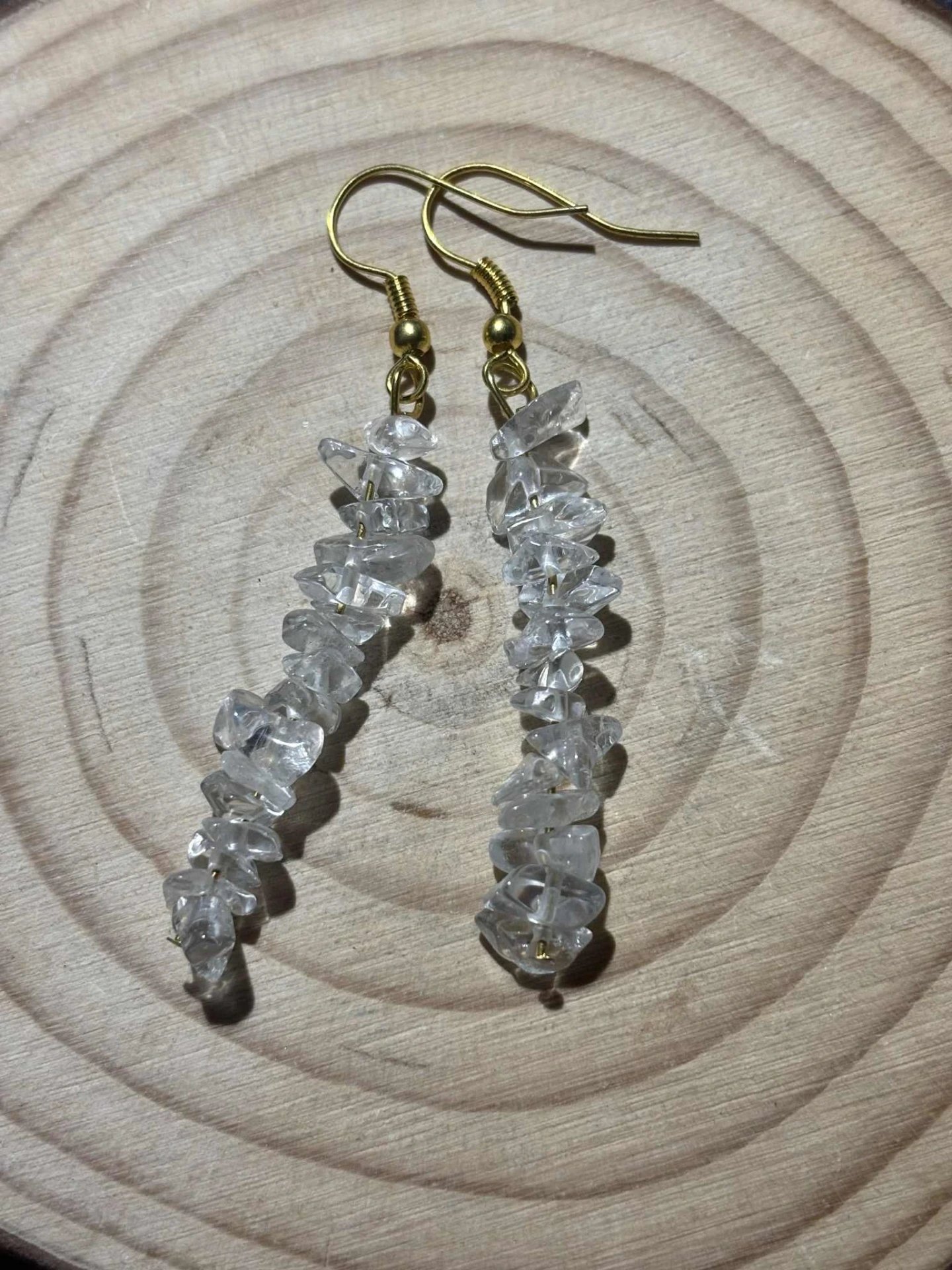 Boucles d'oreilles Cristal de roche baroque