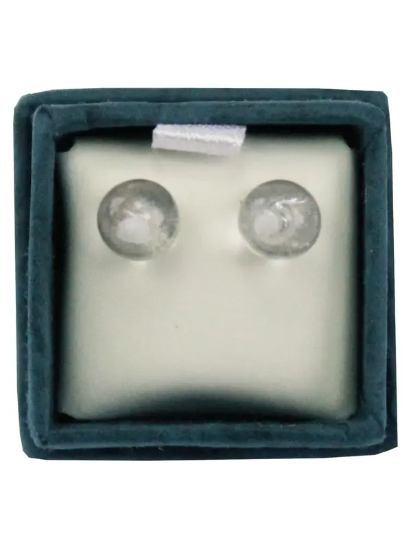 [BO023] Boucle d'oreille Cristal de roche 6 mm