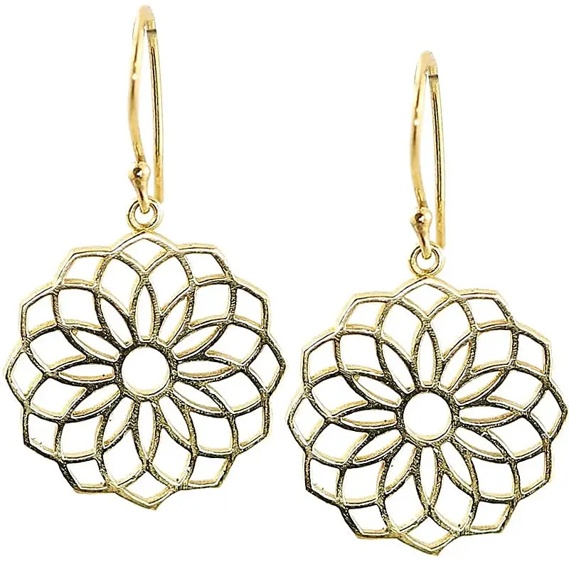 [BO007] Boucles d'oreilles Graine de la vie en laiton