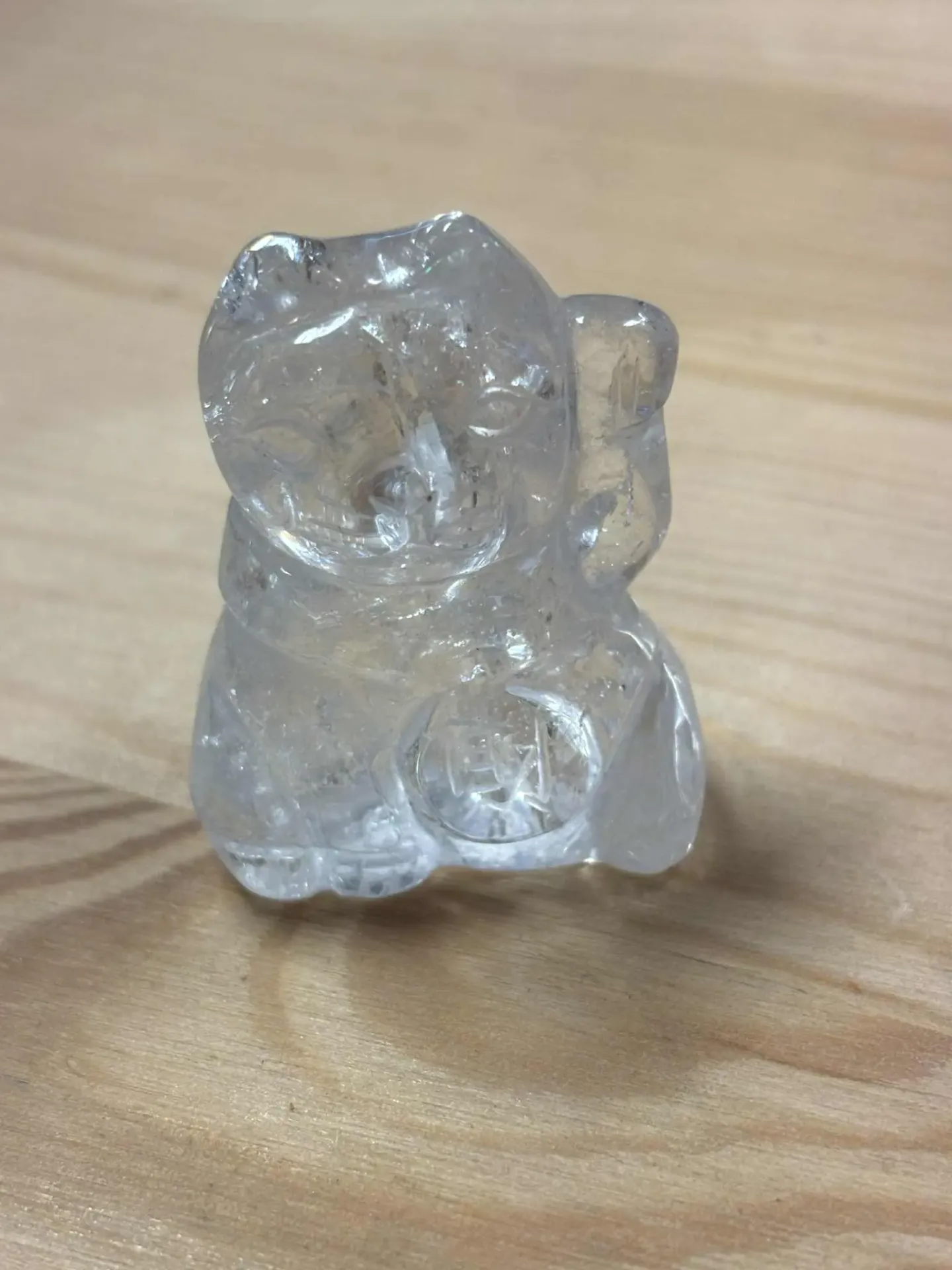 Cristal de roche chat bonheur