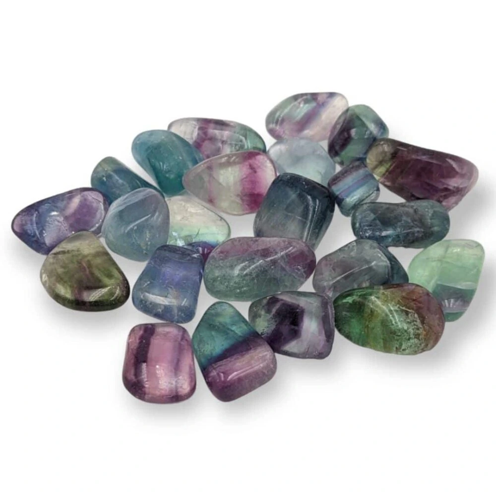 Fluorite multicolore roulée