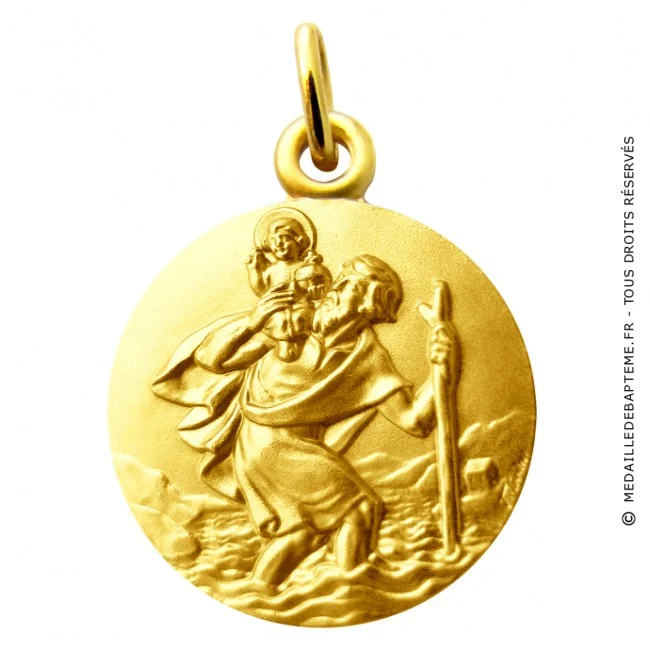 Médaille Saint Christophe dorée