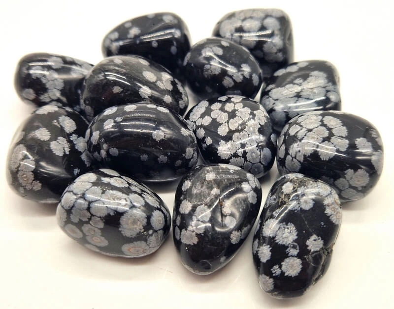 Obsidienne flocons de neige roulée