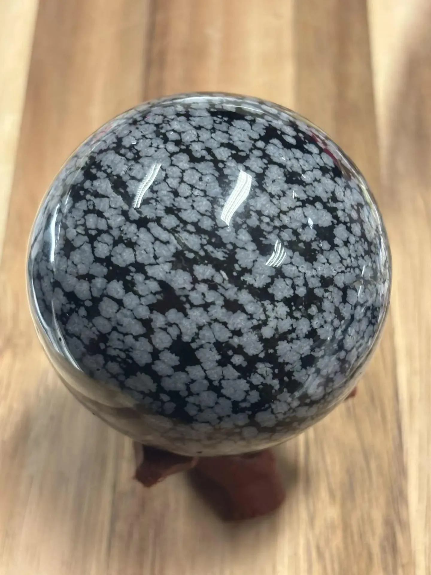 Obsidienne flocons de neige Boule