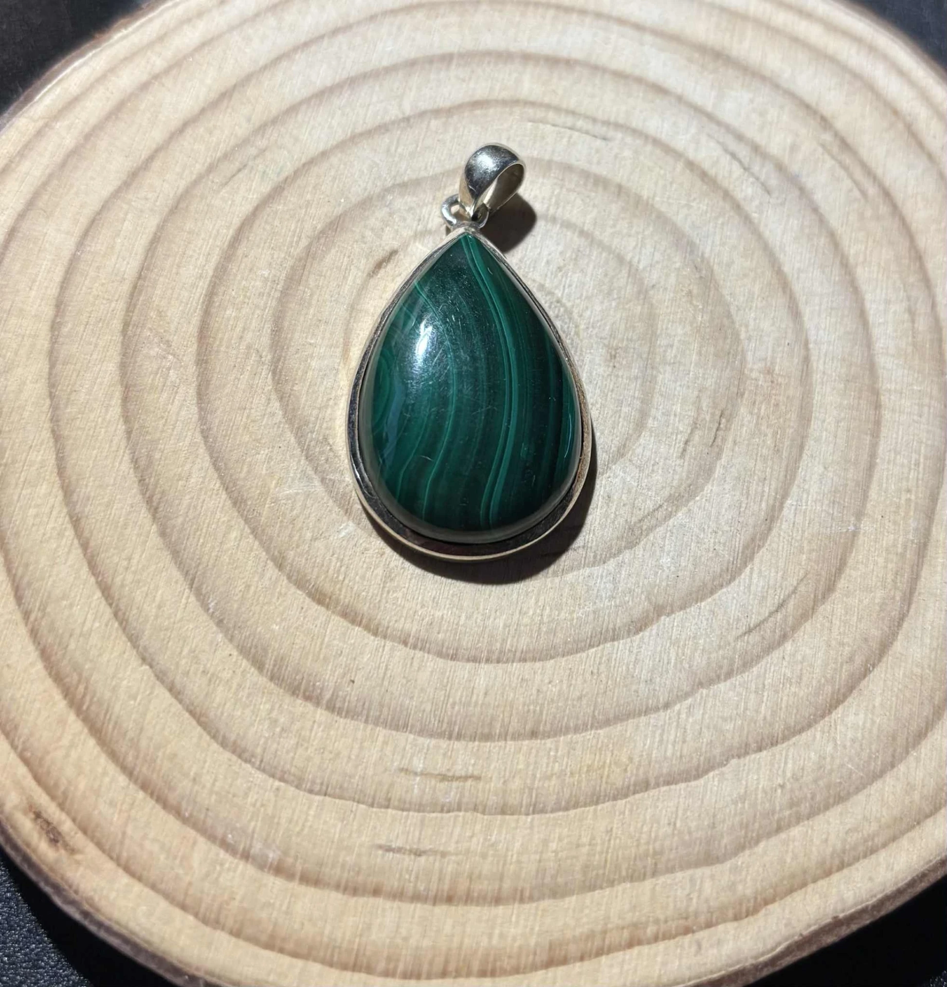 Pendentif Malachite en argent