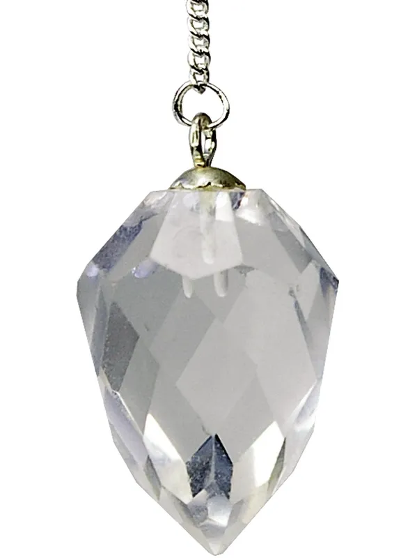 [PEN057] Pendule Goutte à Facettes en Cristal de Roche