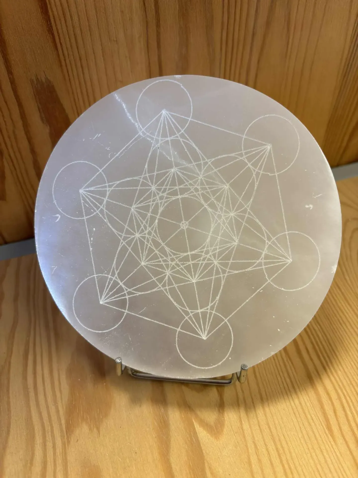 Sélénite plaque gravée Métatron