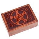 Boite à tarots en bois Pentagramme