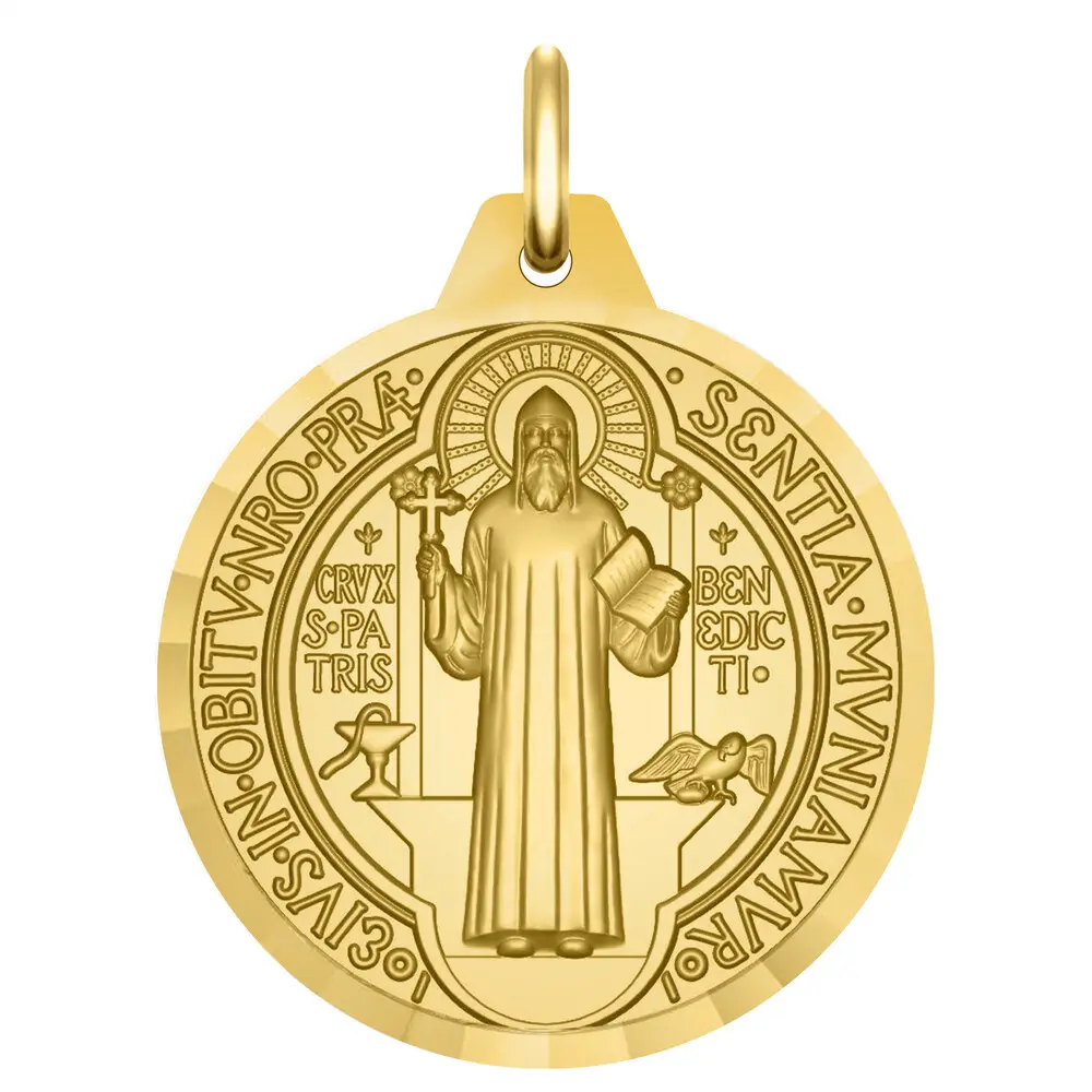 Médaille Saint Benoît dorée