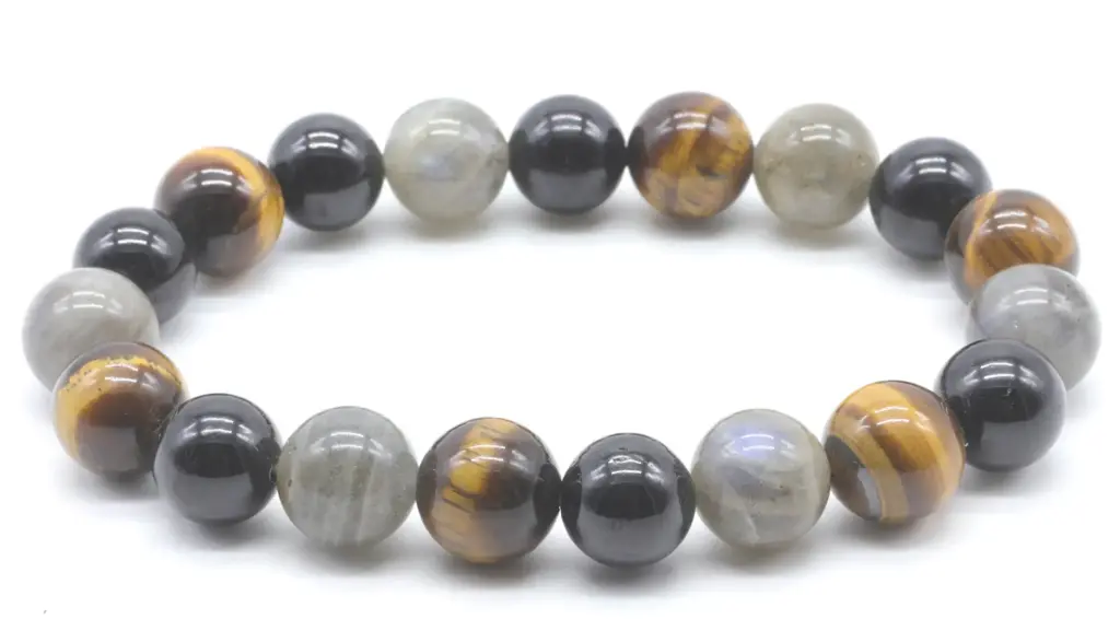 Bracelet Labradorite, Tourmaline, Tigre 10mm