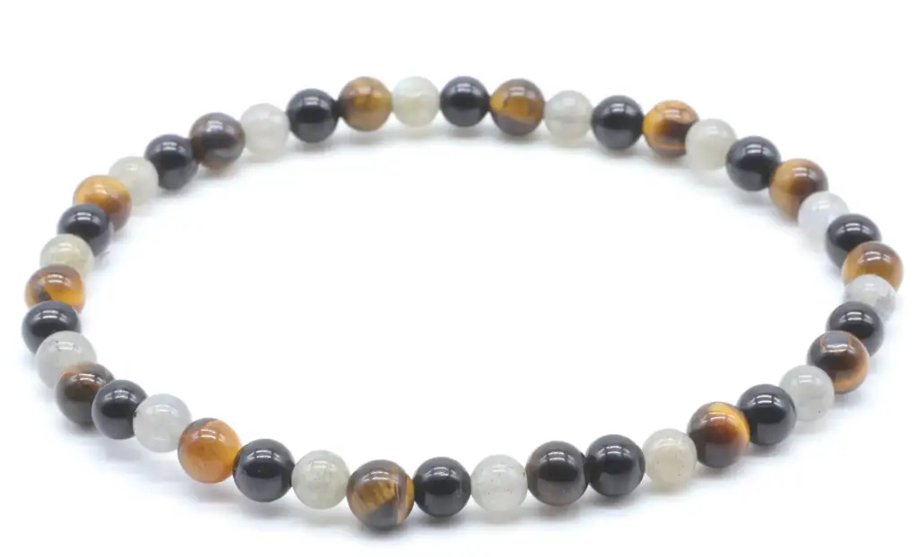Bracelet Labradorite, tourmaline, Tigre 4mm