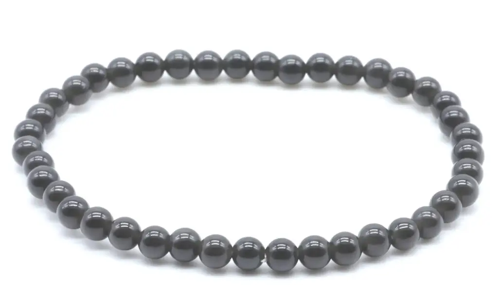 Bracelet Obsidienne noire 4mm