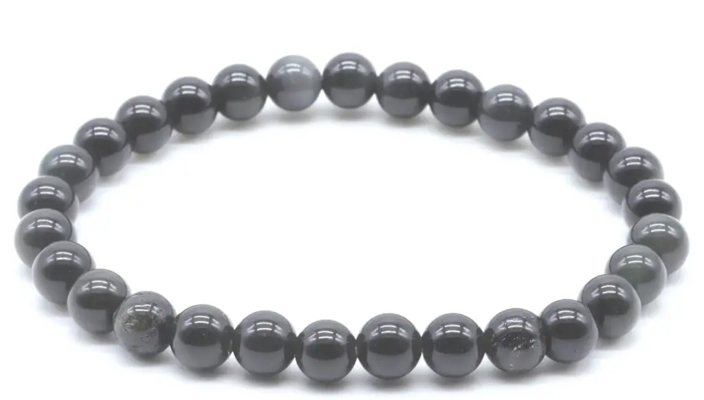 Bracelet Obsidienne noire 6mm