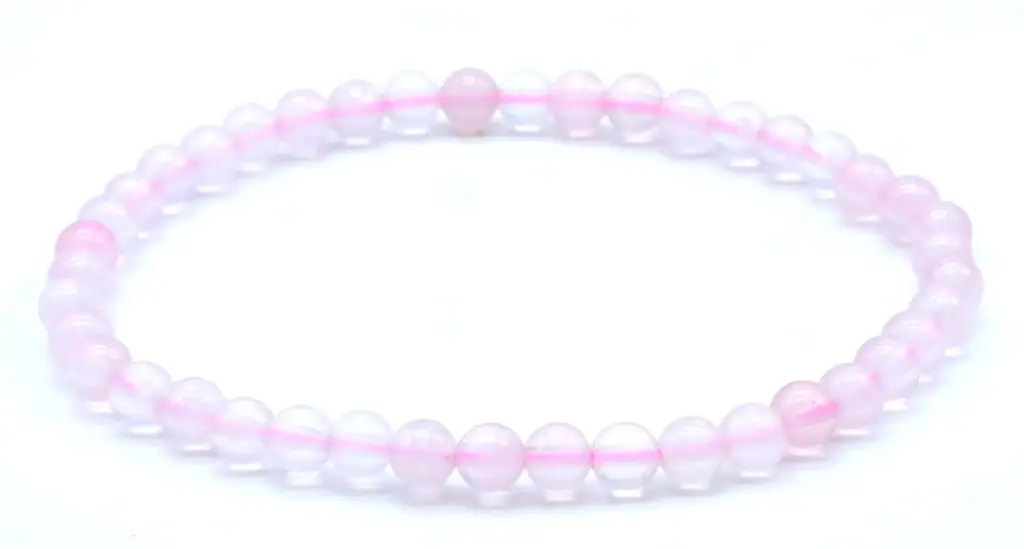 Bracelet Quartz rose perles 4mm