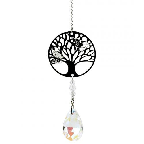 Mobile Arbre de vie cristal arc en ciel blanc