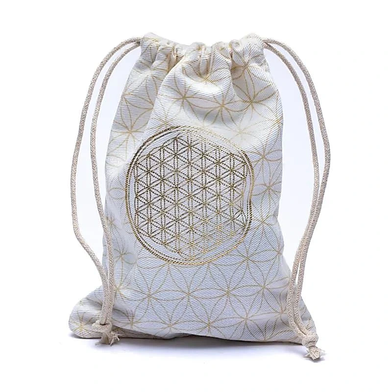 Sac en coton fleur de vie blanc