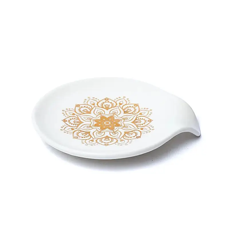 Porte sachet de thé Mandala blanc