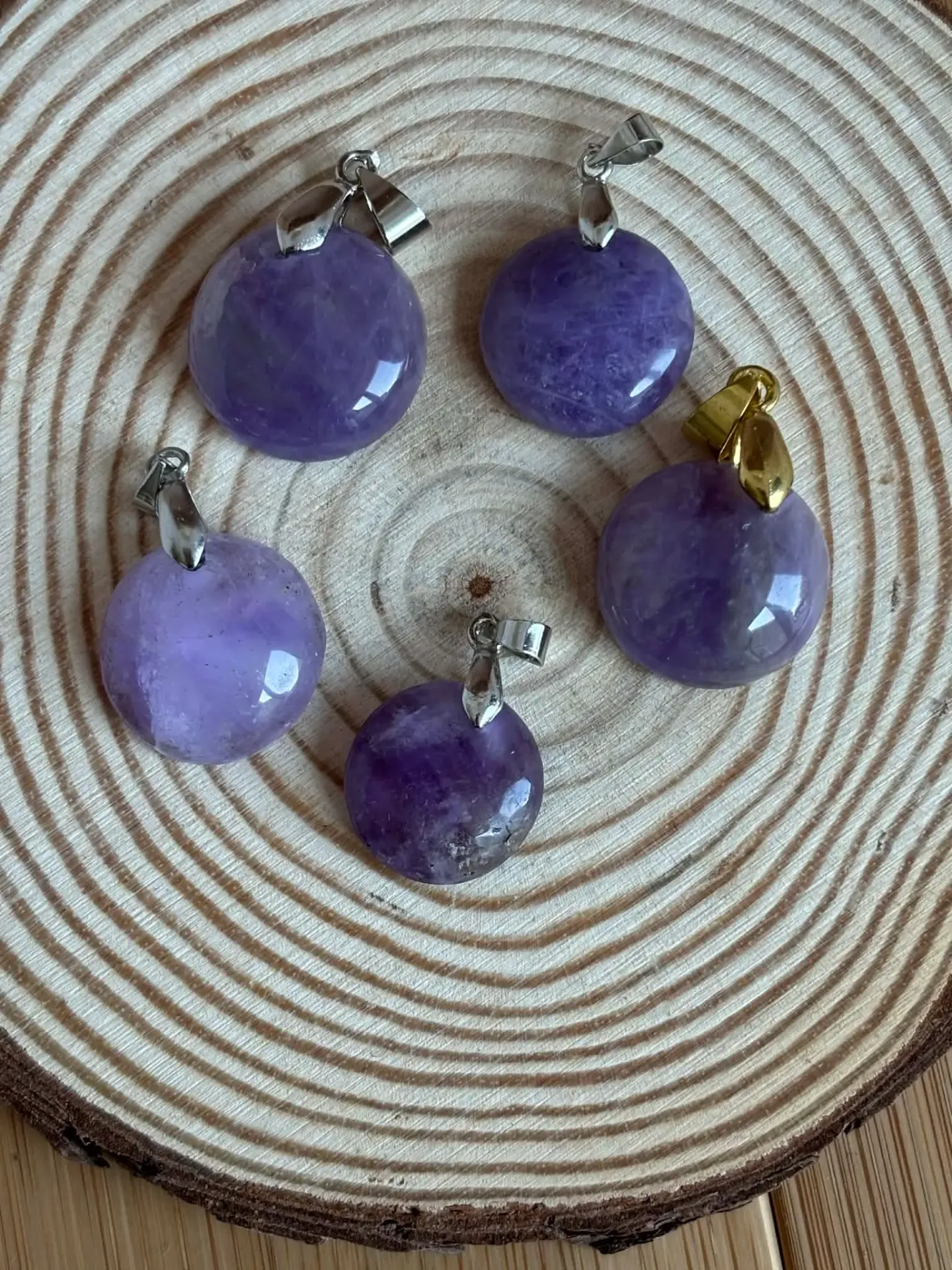 Pendentif Améthyste ronde