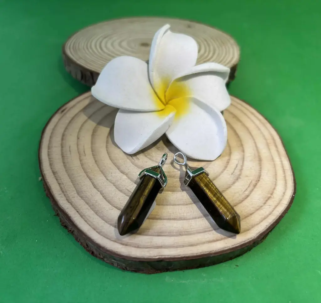 Pendentif pointe oeil de tigre